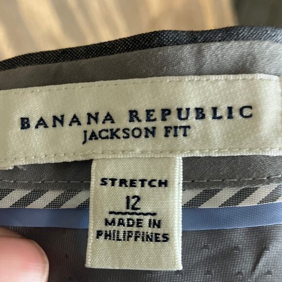 Banana Republic Womens Pants Gray Jackson Fit Wool Blend Lined Stretch 12 - Picture 5 of 12